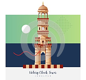 The Victory Clock Tower of Jabalpur - Madhya Pradesh - Stock Illustration