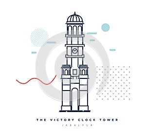 The Victory Clock Tower of Jabalpur - Madhya Pradesh - Stock Illustration