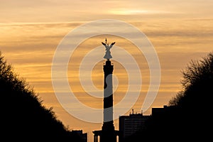 Victory column berlin germany winter evening