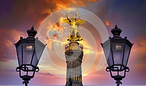 Victory Column Siegessaule at sunset