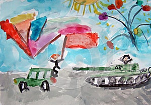 Victory day in Russia - painted by child