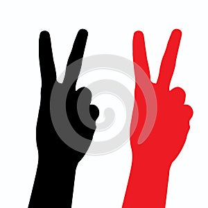 Victory finger silhouette vector