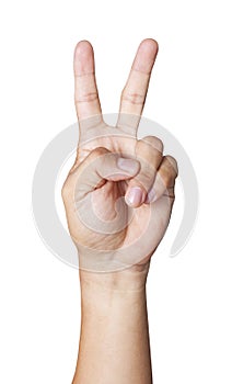 Victory hand sign