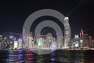 Victory Harbour light show. Hong Kong