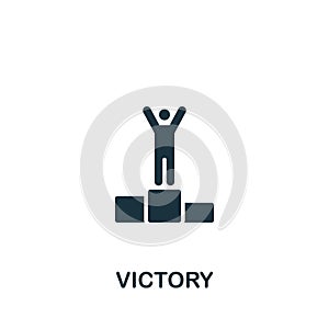 Victory icon. Monochrome simple sign from challenges collection. Victory icon for logo, templates, web design and