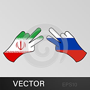 victory iran peace russia hand gesture colored icon. Elements of flag illustration icon. Signs and symbols can be used for web,