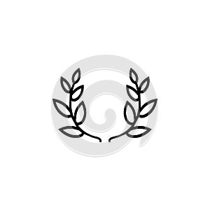 Victory Laurel Wreath Flat Vector Icon