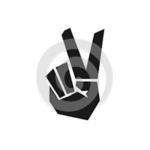 Victory or peace hand gesture V sign, Isolated vector illustration. Success, winner concept icon.