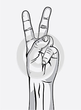 The Victory sign, hand gesture