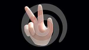 Victory sign your fingers Business person 3d