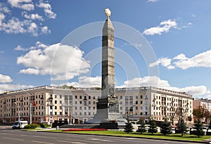Victory square in Minsk, Belarus photo