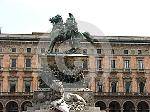 Victory statue at Piazza del Duomo, Milan, Italy,