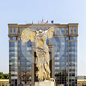 Victory statue of Samothrace under the sun in Montpellier