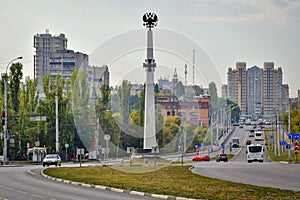 Victory Stele on the square in Lipetsk city