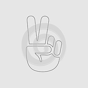 Victory symbol vector icon eps 10. V gesture sign