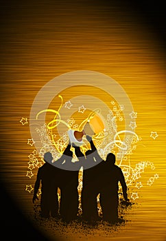 Victory team and trophy background