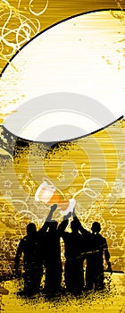 Victory team and trophy background