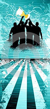 Victory team and trophy background