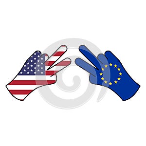 victory usa peace eu hand gesture colored icon. Elements of flag illustration icon. Signs and symbols can be used for web, logo,