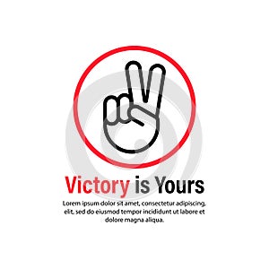 Victory is yours icon. Hand gesture. Vector on isolated white background. EPS 10
