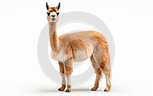 Vicuna animal isolated on a transparent backgrou.nd