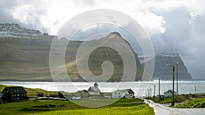 Vidareidi village, Vidoy island, Faroe Islands, Denmark