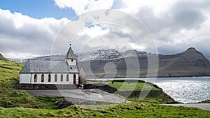 Vidareidi village, Vidoy island, Faroe Islands, Denmark