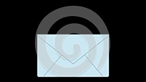 video animation correspondence letter card at sign or arroba symbol mail concept