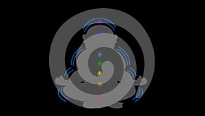 video animation icon buddha meditation chakras