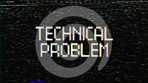 Video animation of a monitor screen with the message technical problem