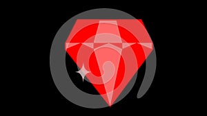 video animation red rubi jewel