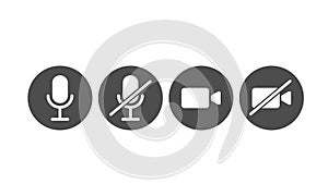 Video and audio conferencing icons