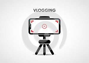 Video blog recording using mobile and tripod stand