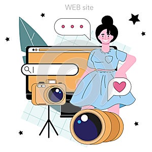 Video blogger online service or platform. Viral content in the internet. photo