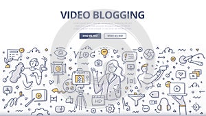 Video Blogging Doodle Concept