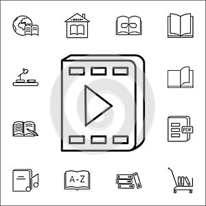 video book icon. Books and magazines icons universal set for web and mobile