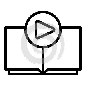 Video book icon outline vector. Computer online
