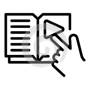 Video book icon outline vector. Screen training