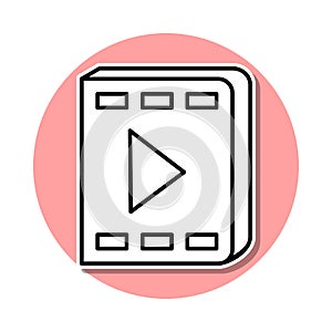 video book sticker icon. Simple thin line, outline vector of Books and magazines icons for ui and ux, website or mobile