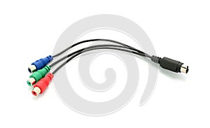 Video cables isolated on white background