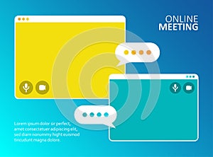 Video call business meeting business. Remote work. Online webinar