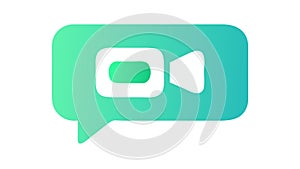 Video call chat bubble icon, vector design Generative AI
