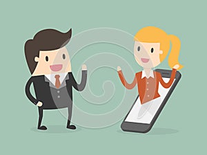 Video Call Conference Business Concept Illustration