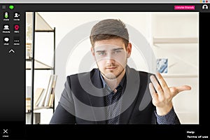 video call internet meeting business man screen