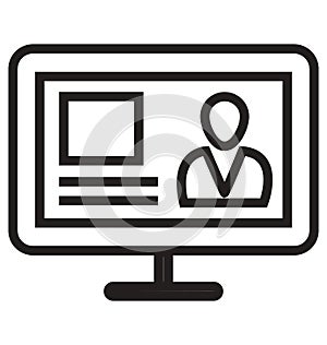 Video Call Isolated Vector icon that can be easily modified or edit Video Call Isolated Vector icon that can be easily modified o