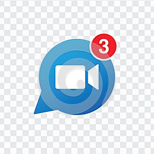 Video Call Notification icon. Video Call icon flat design. Vector