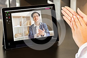 video call online presentation partner tablet