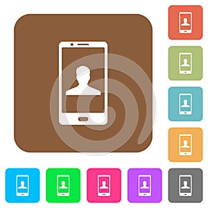 Video call rounded square flat icons