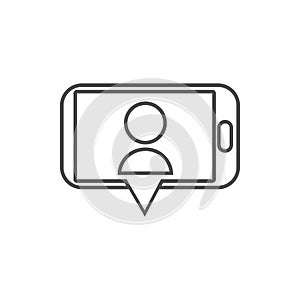 video call from a smart phone icon. Element of cyber security for mobile concept and web apps icon. Thin line icon for website