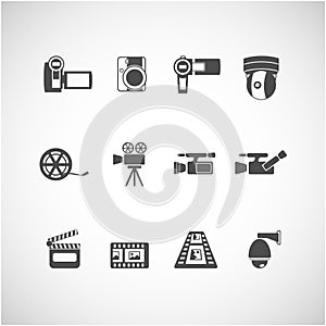 Video camera and cctv icon set, vector eps10